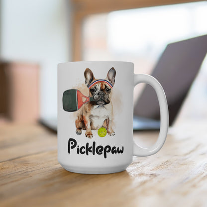 PicklePaw Frenchie Mug, (11oz, 15oz)