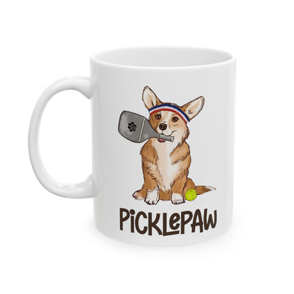 Pickleball Corgi Ceramic Mug #2