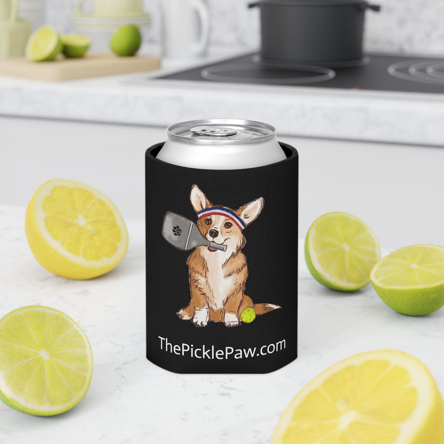 Can Cooler - Pickleball Corgi